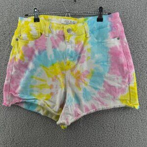 Judy Blue Tie-Dye High-Waisted Denim Cut Off Shorts Size 1XL Beach Colorful